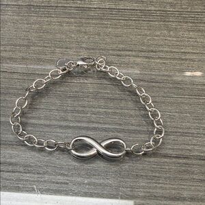Sterling Silver Infinity Link Chain Bracelet - Silver
